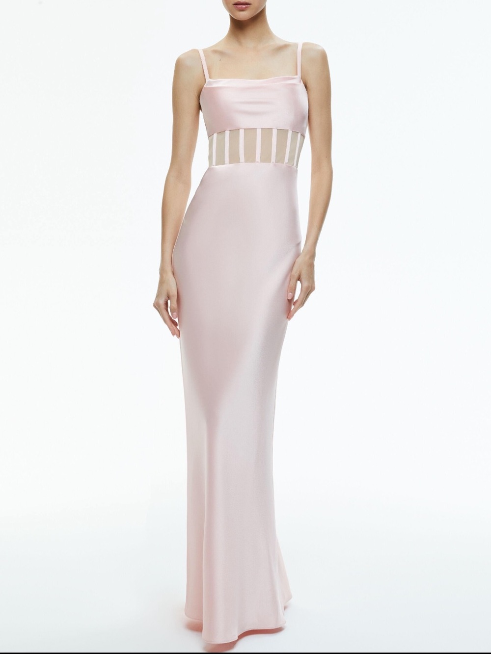 Alice + Olivia NWT $695 Pink Satin Corset High Low Gown Size 6